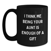 Funny Gift for Aunt from You, Unique Black Coffee Mug for Aunt, Christmas Morning - Main